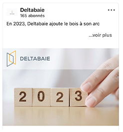 Exemple de post Facebook Deltabaie recrute un menuisier confirmé (Facebook)